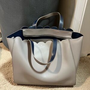 Kate Spade Gray Structured Tote with Modern Silhouette